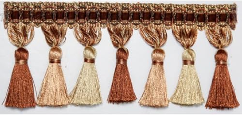 Vintage Fransen Quaste Tring, 4 Yards Geflochtene Hängende Perlen Quaste Fransen Tring, Quaste Fransen Hängende Kugel Trim Geflochtenes Band Vorhang Trim Laterne Trabend, Light Coffee Vintage Fransen Quaste Tring, 4 Yards Geflochtene Hängende Perlen Quaste Fransen Tring, Quaste Fransen Hängende Kugel Trim Geflochtenes Band Vorhang Trim Laterne Trabend, Light Coffee von Generic