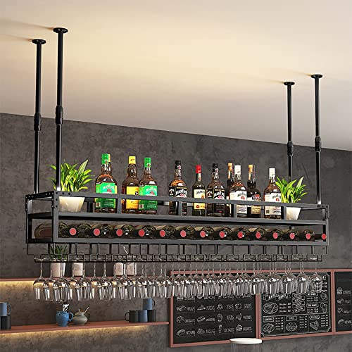 Vintage-Weinflaschenhalter für Bar- oder Café-Vitrinen im Industriestil mit Glashalter - perfekt für Wohnkultur oder gewerbliche Nutzung von Generic