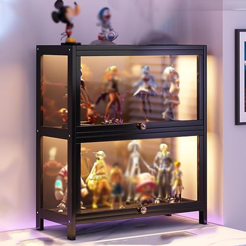 Vitrine Acrylvitrine, Ausstellungsregal Für Figuren Und Sammlung, Schutz Der Lagerung Und Organisation Großer Kapazität Mit Einfach Zu Installierender Klapptür, Black, 2layer-70cm/28in Vitrine Acrylvitrine, Ausstellungsregal Für Figuren Und Sammlung, Schutz Der Lagerung Und Organisation Großer Kapazität Mit Einfach Zu Installierender Klapptür, Black, 2layer-70cm/28in von Generic