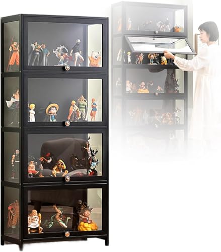 Vitrine Curio Cabinet Showcase Vitrine 5 Ebenen Acryl Vitrine 60/70/80cm Figur Vitrine Wohnzimmer Schlafzimmer, One Color, 70x32x140cm von Generic