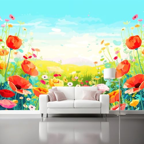 Vlies Fototapete Blumen Auf Dem Land Orange Wildblumen Blauer Himmel 3D Effekt 300 X 210 Cm - Foto Tapete Moderne Vliestapete Xxl Wandtapete Motivtapeten Dekoration Für Wohnzimmer Schlafzimmer Vlies Fototapete Blumen Auf Dem Land Orange Wildblumen Blauer Himmel 3D Effekt 300 X 210 Cm - Foto Tapete Moderne Vliestapete Xxl Wandtapete Motivtapeten Dekoration Für Wohnzimmer Schlafzimmer von Generic