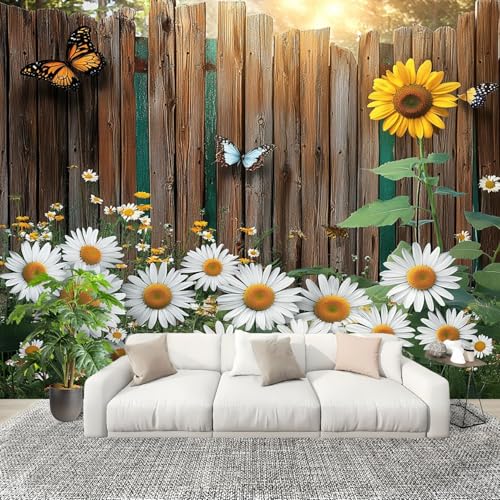 Vlies Fototapete GäNseblüMchen Holzzaunmuster 350x256 cm - Fototapeten - Braun Tapeten - für Wohnzimmer Schlafzimmer - Vliestapete Wandtapete Tapete 3D Effekt Vlies Fototapete GäNseblüMchen Holzzaunmuster 350x256 cm - Fototapeten - Braun Tapeten - für Wohnzimmer Schlafzimmer - Vliestapete Wandtapete Tapete 3D Effekt von Generic