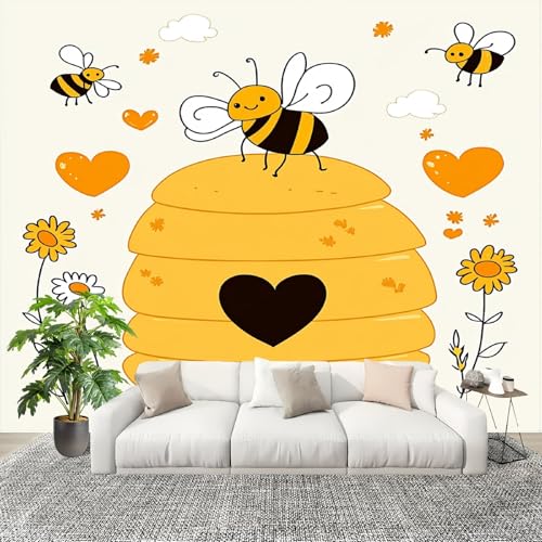 Vlies Fototapete SüßEs Bienenthema 400x280 cm - Fototapeten - Gelb Tapeten - für Wohnzimmer Schlafzimmer - Vliestapete Wandtapete Tapete 3D Effekt Vlies Fototapete SüßEs Bienenthema 400x280 cm - Fototapeten - Gelb Tapeten - für Wohnzimmer Schlafzimmer - Vliestapete Wandtapete Tapete 3D Effekt von Generic