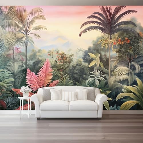 Vlies Fototapete Tropische Pflanzen Rosa Palmen Und Ferne Berge 3D Effekt 400 X 280 Cm - Foto Tapete Moderne Vliestapete Xxl Wandtapete Motivtapeten Dekoration Für Wohnzimmer Schlafzimmer Vlies Fototapete Tropische Pflanzen Rosa Palmen Und Ferne Berge 3D Effekt 400 X 280 Cm - Foto Tapete Moderne Vliestapete Xxl Wandtapete Motivtapeten Dekoration Für Wohnzimmer Schlafzimmer von Generic