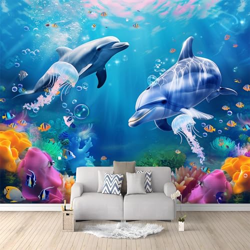 Vlies Tapete Meereslebewesen Delphin Muster 3d Effekt Wand Dekoration, Bunt Fototapete Schlafzimmer Selbstklebende Folie für Möbel Wandtapete Wohnzimmer Schrank Badezimmer 250 x 175 cm Vlies Tapete Meereslebewesen Delphin Muster 3d Effekt Wand Dekoration, Bunt Fototapete Schlafzimmer Selbstklebende Folie für Möbel Wandtapete Wohnzimmer Schrank Badezimmer 250 x 175 cm von Generic