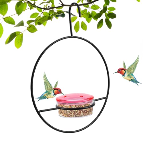 Vogelfuttermittel für Wildvögel - Hängende Vogelfutterschale | Vogelfutternapf für den Außenbereich | Metallständer Aufhänger | Kanarienbarsch für Hinterhof Garten Terrasse Fensterdeck Tiere Vogelfuttermittel für Wildvögel - Hängende Vogelfutterschale | Vogelfutternapf für den Außenbereich | Metallständer Aufhänger | Kanarienbarsch für Hinterhof Garten Terrasse Fensterdeck Tiere von Generic