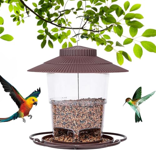 Vogelhäuschen für den Außenbereich: Vogelfutterspender für Wildvögel, wasserdicht, Laternen-Design mit großer Kapazität, wetterfester Futterspender für Kardinäle von Generic