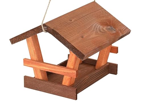 Vogelhaus, Futterhaus, Vogelhäuschen, Vogelhaus zum Aufhängen,Vogelhaus aus Holz, Vogelfutterhaus wetterfest,Vogelfutterspender (Rot) von Generic