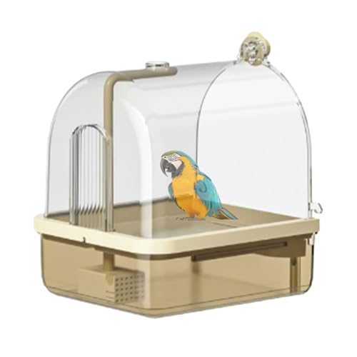 Vogeltränke für Nymphensittiche, 2 Modi, Auto-Duschwanne, Anti-Kau-Käfig-Sitzstange, für den Innenbereich, Vogelbadeschüssel für Sittiche, Lovebird, Sittiche, , Haustier-Voliere, Reinigung von Generic