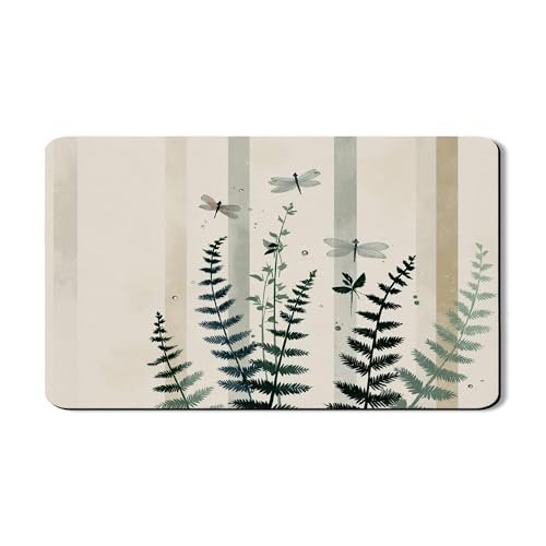 Von der Natur inspirierte Abtropfmatten für Küchentheke, Vintage-Design, saugfähiges Gummi-Abtropfgestell, Abtropfmatte, Blatt-PU-Leder, Abtropfmatte für Küchentheke, Dekoration, 30,5 x 50,8 cm von Generic