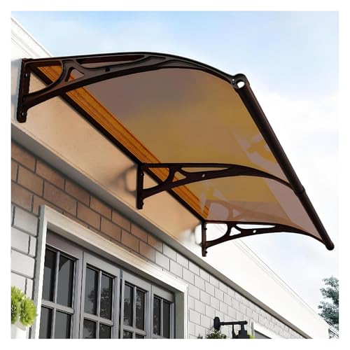 Vordach Für Haustür,Aluminium Haustürdach Überdachung Türdach Pultbogenvordach,Polycarbonat Bogenvordach für Balkon Fenster, Regenrinne für Terrasse Garten HauseingangTraufe(Size:100 * 120cm,Color:b) von Generic