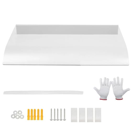 Vordach Überdachung Haustürvordach 80cm 120cm 220cm 320cm 380cm Fenster Markise Baldachin 3,5mm Dick Pultvordach für Garage Balkon Fenster Haus Sonnenschutz(50x140cm) von Generic