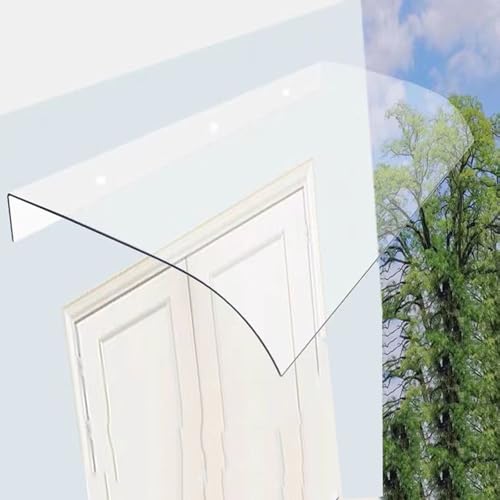 Vordach für Haustür Hauseingang Überdachung 40cm~240cm Polycarbonat Vordach Starke Und Leise Regenfester Transparent, Overhead Tür Markisen für Outdoor Terrasse Garten(40cm*200cm) von Generic