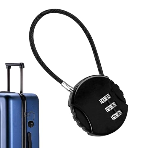 Vorhängeschloss - Zahlenschloss Zahlenschloss Runde Form | Reisegepäckschloss mit 3-stelligem Metall-Rucksackschloss für Kinder und Erwachsene Vorhängeschloss - Zahlenschloss Zahlenschloss Runde Form | Reisegepäckschloss mit 3-stelligem Metall-Rucksackschloss für Kinder und Erwachsene von Generic