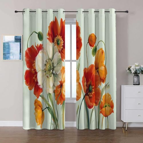 Vorhang Bemalte Mohnblumen Verdunkelungsvorhänge mit Ösen Vorhänge Blickdicht Kälte- Und Wärmeisolierung Balkon Schlafzimmer Vorhangschals 2er Set B140 x H245 cm Vorhang Bemalte Mohnblumen Verdunkelungsvorhänge mit Ösen Vorhänge Blickdicht Kälte- Und Wärmeisolierung Balkon Schlafzimmer Vorhangschals 2er Set B140 x H245 cm von Generic