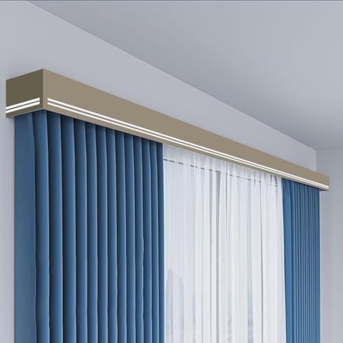 Vorhang-Volant-Box Mit Doppelspuriger Wandhalterung Aus Aluminiumlegierung Vorhangschienen Für Den Raum Mit Dekorativen Vorhangschienen Und Pelmet-paneel, Gold, 12ft/3.6m von Generic