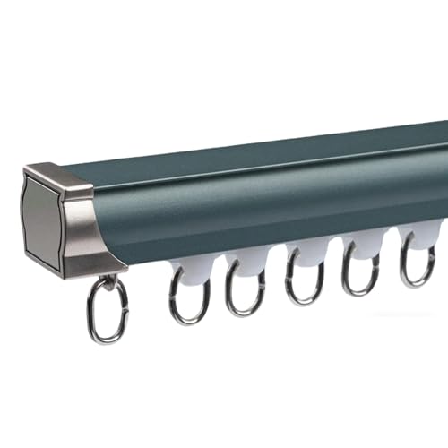 Vorhangschiene Gardinenschiene Deckenschiene Deckenvorhangschiene Decken-Vorhangschiene Gardinen Schienensystem mit Stummen Rollen(Blue-Ceiling,6.0m(4 * 1.50m)) von Generic