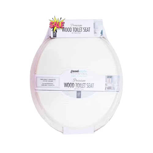 WC-Sitz, leicht zu reinigende Scharniere und robuster Kunststoffsitz, hergestellt in den USA, rund, Beige, 43,2 cm von Generic