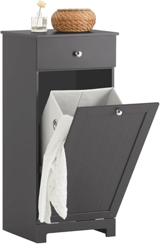 Wäscheschrank Wäschetruhe Badezimmer Aufbewahrungsschrank Mit Wäschekorb Weiß, Dark Grey Wäscheschrank Wäschetruhe Badezimmer Aufbewahrungsschrank Mit Wäschekorb Weiß, Dark Grey von Generic