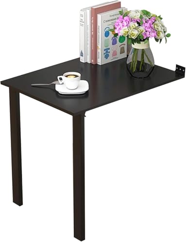 Wall Mouted Drop Leaf Table, Klappbarer Diig-Tisch Der Klasse E0 Kitche Dual Fuctio Foldig Beistelltisch, Stehtisch Platzsparend Furiture, Black, 120X60CM von Generic