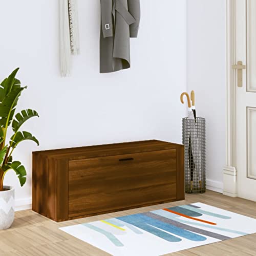 Wand-Schuhschrank, braune Eiche, 100 x 35 x 38 cm, Holzwerkstoff, Schublade von Generic