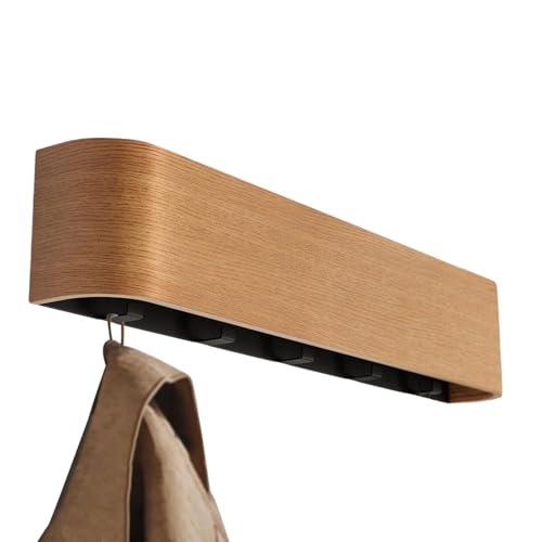 Wandgarderobe | Wandmontierte Garderobe Mit Klappbaren Haken | Holz Aufbewahrungshänger,Für Wohnzimmer Schlafzimmer Studentenzimmer Badezimmer Wandgarderobe | Wandmontierte Garderobe Mit Klappbaren Haken | Holz Aufbewahrungshänger,Für Wohnzimmer Schlafzimmer Studentenzimmer Badezimmer von Generic
