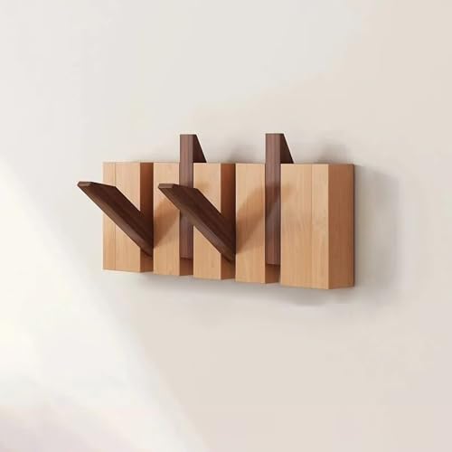 Wandgarderobe aus Buche, Haken im Klaviertasten-Klappdesign, Platzsparender Kleiderbügel für den Eingangsbereich für Mäntel Taschen und Hüte, für Schrank Schlafzimmer Badezimmer(Mix,4 hooks) von Generic
