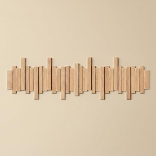Wandgarderobe aus Buche, Klapphaken mit Klaviertasten, Platzsparende Aufbewahrung im Eingangsbereich, für Jacken Taschen Regenschirme, für Schlafzimmer Eingangsbereich Wohnzimmer(Primary,10 hooks) von Generic