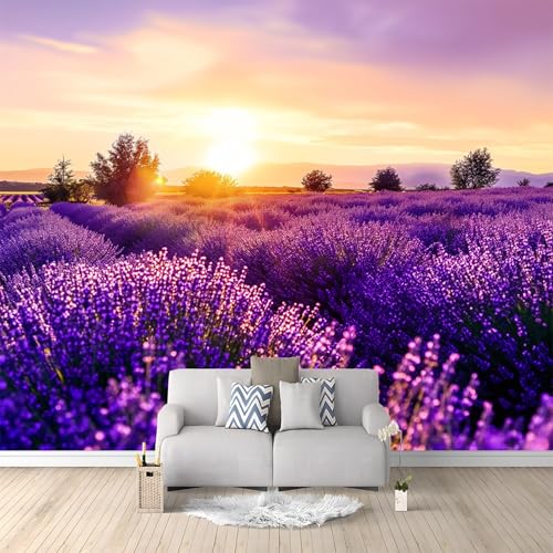 Wandgemälde Tapete Benutzerdefinierte 3D-Wandbild Natur Lavendel Sonnenuntergang Lila Lila Fototapete Für Schlafzimmer Wohnzimmer Sofa Tv Hintergrund Wanddekoration Vliespapier, 350x256 cm Wandgemälde Tapete Benutzerdefinierte 3D-Wandbild Natur Lavendel Sonnenuntergang Lila Lila Fototapete Für Schlafzimmer Wohnzimmer Sofa Tv Hintergrund Wanddekoration Vliespapier, 350x256 cm von Generic