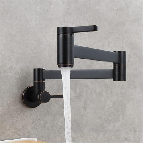 Wandhalterung Wasserhahn Messing Single Hdle Klapphahn Galvanisch Topf Füller Hahn Center Set Zeitgenössische Drehbare Einzelne Kalte Wasserhähne, Orb von Generic