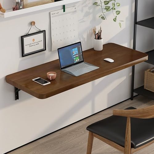 Wandklapptisch Klapptisch Wand Kleiner Wandtisch 30/40 cm, Platzsparender Schwimmender Drop-Leaf Schreibtisch, Tisch for Studentenwohnheim Wohnzimmer(Dark Walnut,30x80cm/12x32in) von Generic