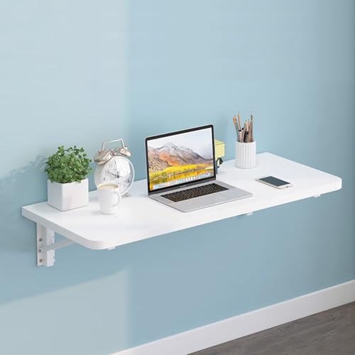 Wandklapptisch Wandtisch Klappbar Balkon Schwebender Schreibtisch mit Eisenhalterung Herunterklappbarer Schreibtisch for Kleine Räume Heimbüro(White,90x40cm/36x16) von Generic