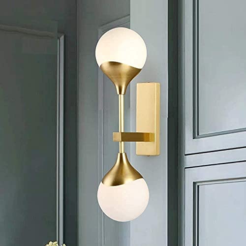 Wandlaminnenraum Modern Kreativ Wandlamhell Nordic Modernd Wohnzimmer Kupfer Wand Modernnimalist Home Schlafzimmerglas Kugel Wandlampen/Doppelkopf/Doplkopf von Generic