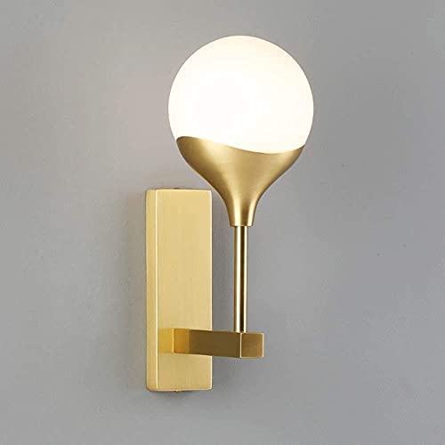 Wandlaminnenraum Modern Kreativ Wandlamhell Nordic Modernd Wohnzimmer Kupfer Wand Modernnimalist Home Schlafzimmerglas Kugel Wandlampen/Doppelkopf/Einzelkopf von Generic