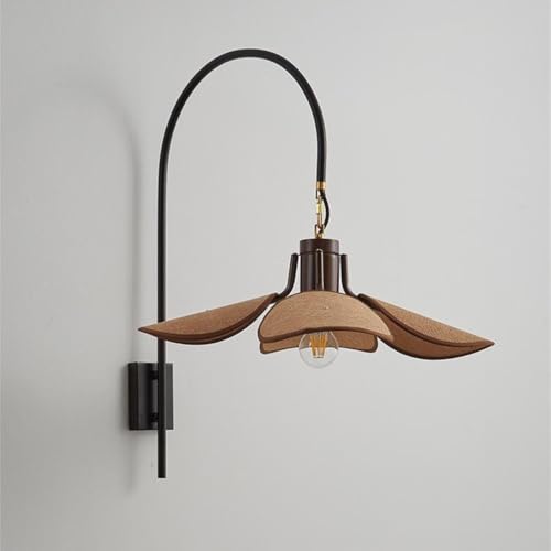 Wandlampe Innen E27 Vintage Metall Wandleuchte Retro Holz Stoffschirm Wandleuchte mit Blumen Lampenschirm Dekorative Wohnzimmerlampe Bronze 1 flammige Nachttischlampe für Schlafzimmer Wohnzimmer Wandlampe Innen E27 Vintage Metall Wandleuchte Retro Holz Stoffschirm Wandleuchte mit Blumen Lampenschirm Dekorative Wohnzimmerlampe Bronze 1 flammige Nachttischlampe für Schlafzimmer Wohnzimmer von Generic