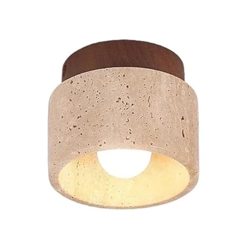Wandlampen, Deckenlamaus Natürlichem Gelbem Travertin, Wabi-Sabi-Deckenleuchte Im Japanischen Stil Für Schlafzimmer, Wohnzimmer, Flur,/Walnuss a/a von Generic