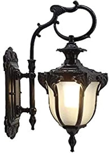 Wandlampen, Europäische Wandleuchte Pathway Antike Wandleuchte, Europäische Wandleuchten Garten Alumiv-Intage Industrielle Wandlaternen/Schwarz/40 * 28Cm von Generic
