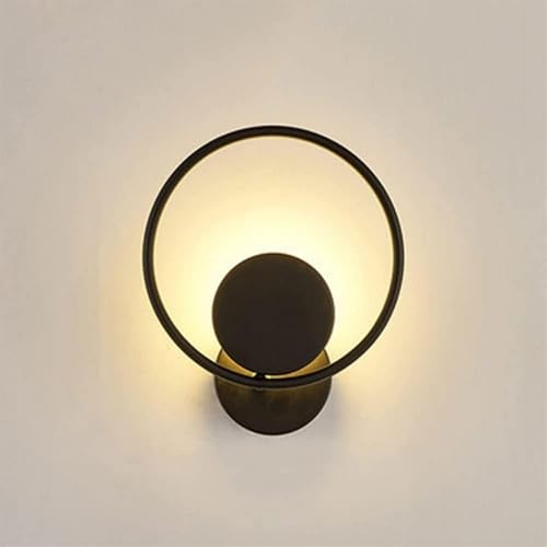 Wandleuchten, Wandleuchte, Moderne kreisförmige Wandleuchten aus Metall, LED-Wandleuchte, Badezimmer-Waschtisch-Wandlampen, Schlafzimmer-Nachttisch-Innenflur-Wandhalterung, Beleuchtungskörpe von Generic