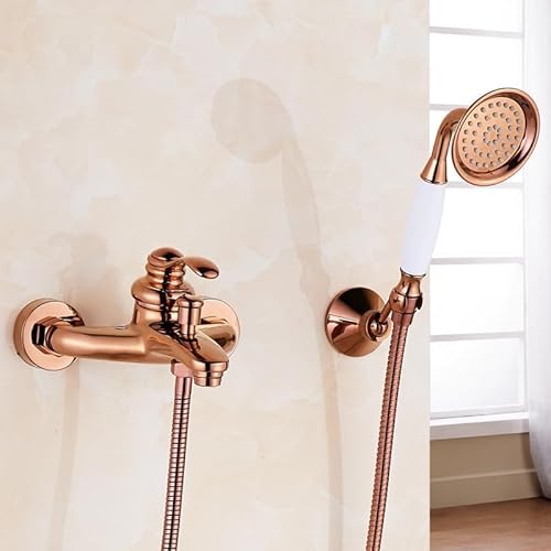 Wandmontierte Badewannenarmaturen Mit Duschkopf Einhebel-badewannen-duscharmatur Badezimmerwannenarmatur, Rose Gold von Generic