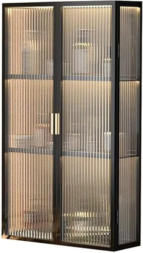 Wandmontierter Badezimmerschrank Für Zu Hause, Mehrzweck-aufbewahrungsschrank über Der Toilette Kosmetik Parfüms Aufbewahrungsbox Mit Glastüren, Black, 40x14x70cm von Generic