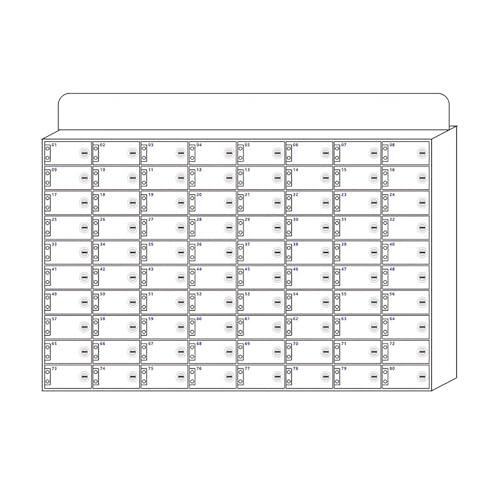 Wandmontierter Handy-Aufbewahrungsschrank Aus Acryl Mit Schlüssel, Handy-Schließfach Für Büro, Schule, Klassenzimmer, Fabrik, Durchsichtiger Aufbewahrungsschrank/White/80 Grids von Generic