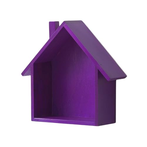 Wandmontierter Kuriositätsschrank in Hausform - Rustikale Holzdisplays | Niedliche dekorative Regale für Kinderzimmer, schwebende Regale von Generic