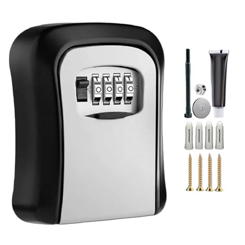 Wandmontierter Schlüsselkasten - 4-stellige LOCKBOXX Kombination für den Außenbereich | Sicherheitsschlüssel verdeckt | Sicherheitssperre mit Resetcode | Box von Generic