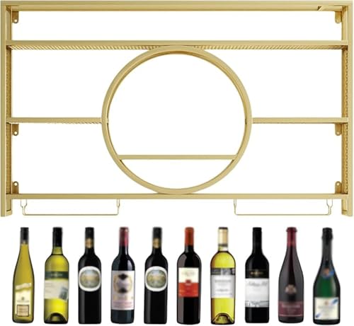 Wandmontiertes Weinregal aus Metall und Becherhalter: Moderner Barschrank-Einsatz für eine elegante Heimorganisation Wandmontiertes Weinregal aus Metall und Becherhalter: Moderner Barschrank-Einsatz für eine elegante Heimorganisation von Generic