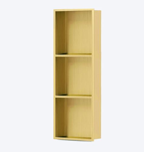 Wandnische aus 304 Edelstahl, Schwarz Duschnische Eingebettete Lagerung, Randlos für Dusche, Wasserdicht - Keine Fliesen Erforderlich, 32 * 32 * 12.5cm(Gelb,900x280x125mm) von Generic