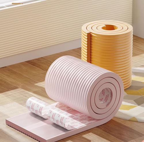 Wandpaneele Gepolstert, 3D Wandverkleidung Schaumstoff Sicherheitsstreifen, 1cm Dick Selbstklebend Wandschutz Schlafzimmer, W-Förmiger Möbel-Eckenschutzstreifen(Blau,10m) von Generic