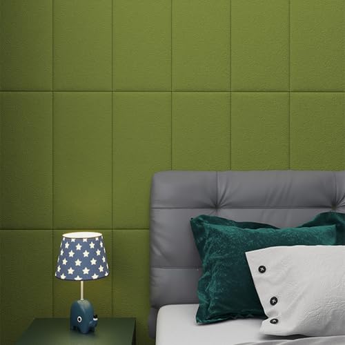 Wandpaneele Gepolstert, Selbstklebende Dekorative 3D-Wandkissen Wandpolster Kopfteil, Anti-Kollisions-Isolierung-Softpackung, Schlafzimmer Wohnzimmer Wandschutz(Dark Green,10pcs) von Generic