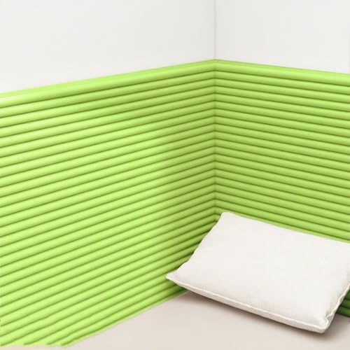 Wandpolster Kinderzimmer, Wandkissen Selbstklebend Anti-Collision, Wandpaneele Gepolstert 200cm, Wandschutz Bett, Rückenpolster Wand, Dicke 10mm, Kinderleicht Montierbar(Grün,8pcs) von Generic