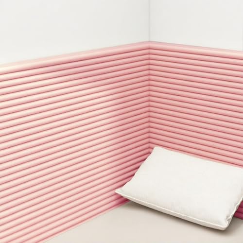 Wandpolster Kinderzimmer, Wandkissen Selbstklebend Anti-Collision, Wandpaneele Gepolstert 200cm, Wandschutz Bett, Rückenpolster Wand, Dicke 10mm, Kinderleicht Montierbar(Rosa,1pcs) von Generic