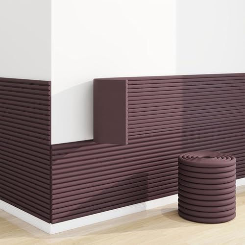 Wandpolster Selbstklebend, Anti-Kollision Wandkissen, Wandpaneele Kinderzimmer 20x200cm, 10mm Dick Wandpaneele Gepolstert, Wandschutz Kinderzimmer(Coffee,1pcs) von Generic